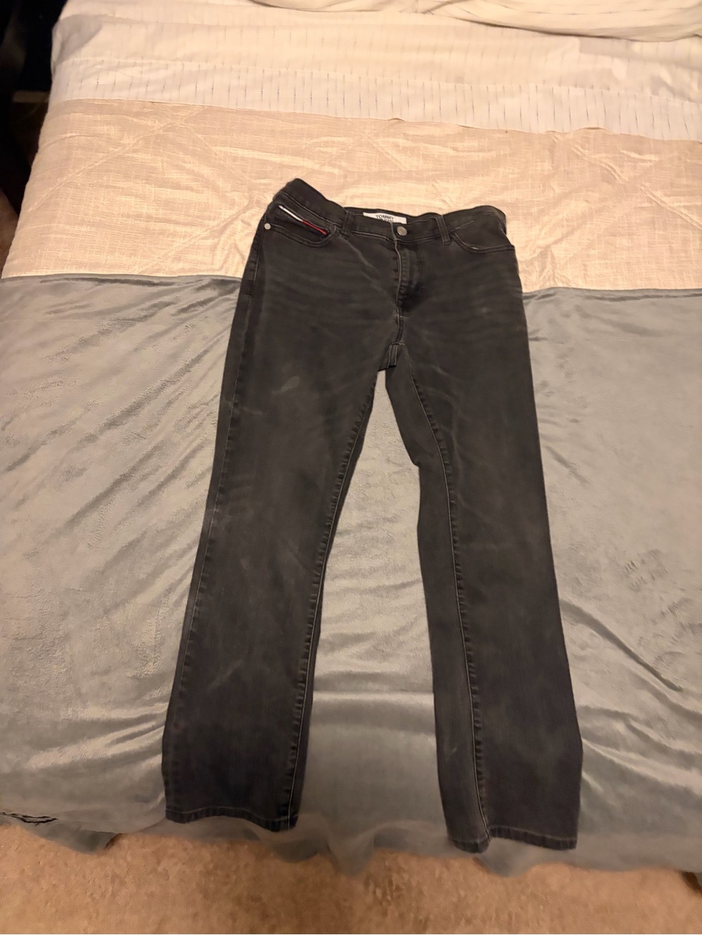 Tommy Hilfiger Men's Washed Black Bootcut Jeans